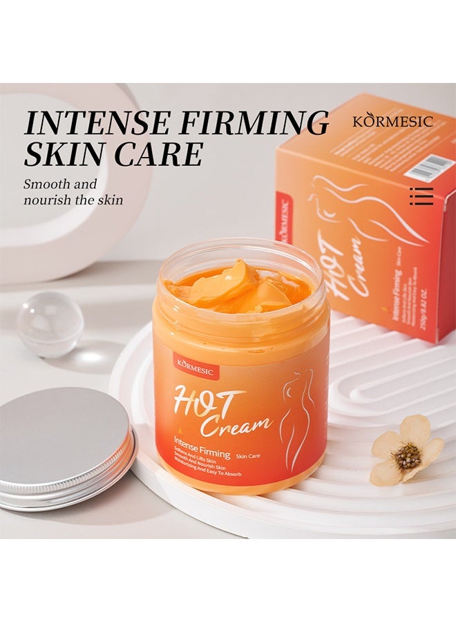Kormesic كريم حرق الدهون في البطن 250 غرام ، كريم ساخن مكثف ، كريم ساخن مضاد للسيلوليت ، كريم بلاستيكية الجسم ، يهدرات ويعزز المرونة للأذراع والفخذين والبطن - Image 4