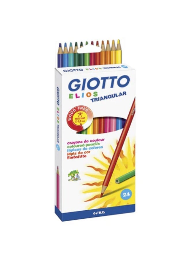 Giotto Elios Color Pencil Wood Free Triangular 24 Color-275900