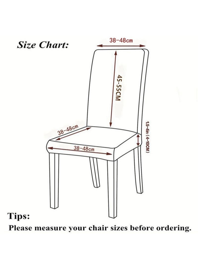Sharpdo - 6-Piece Set Modern Simple Dyed Elastic One-Piece Chair Cover For All Seasons - Image 1