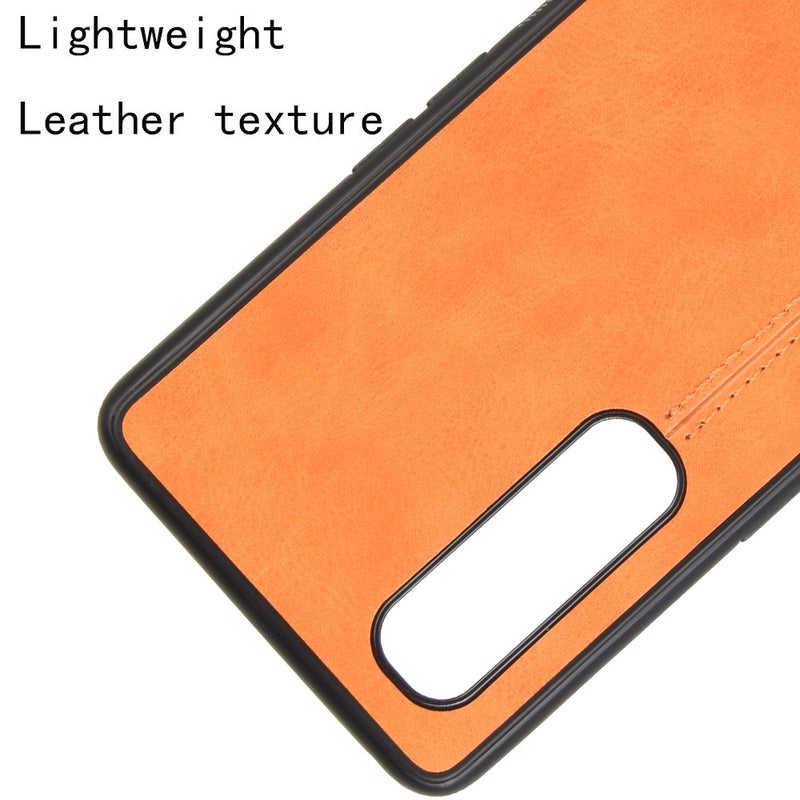 HuHa Case Cover For Oppo Find X2 Pro Shockproof Sewing Cow Pattern Skin PC + PU + TPU Case(Orange) - Image 4
