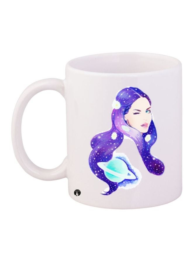 RYN Printed Coffee Mug White/Blue 11ounce