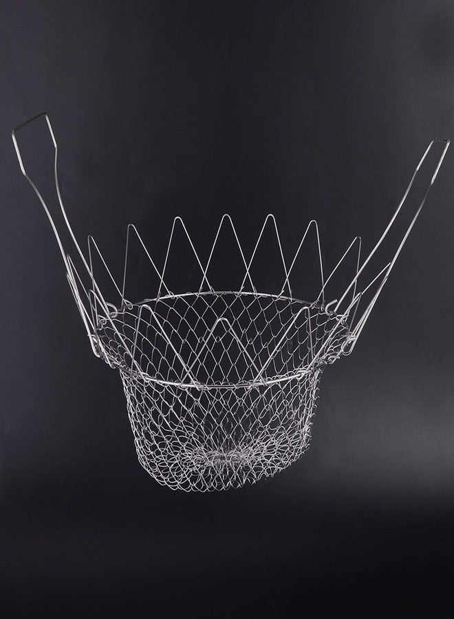 Haofy Deep Fry Basket, Foldable Stainless Steel French Fries Frying Basket, Multifunction Steam Rinse Strainer Net, for Frying Food, Washing Fruits or Vegetables - Image 5