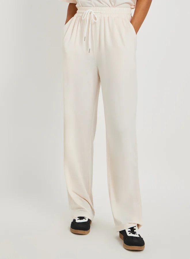 Take Two Text Print Short Sleeve T-Shirt and Wide Leg Joggers Co-Ords