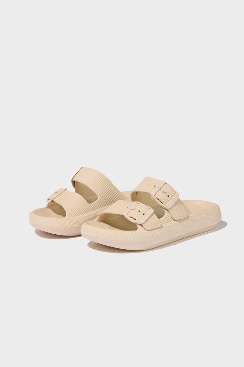 DeFacto Beige Boy Boy High Sole Double Band Eva Slippers Casual - Image 1