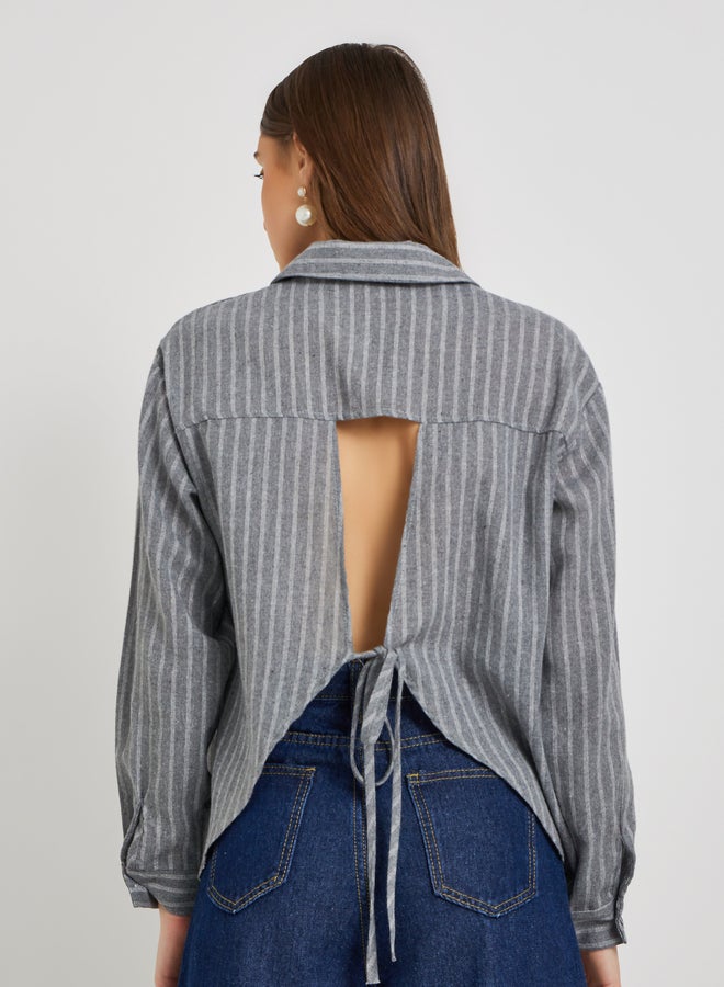 Take Two Striped Spread Collar Regular Fit Shirt - Image 4