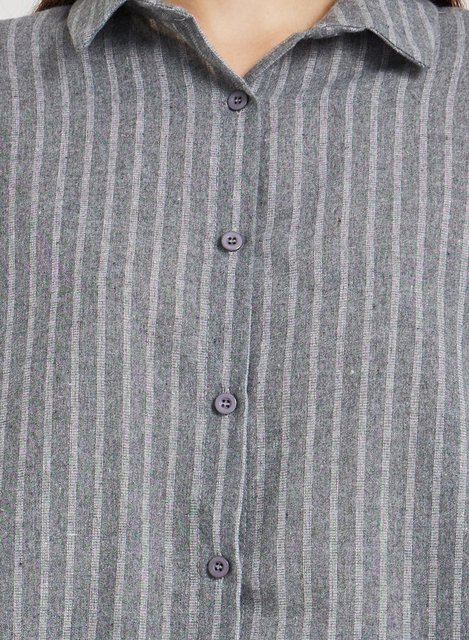 Take Two Striped Spread Collar Regular Fit Shirt - Image 3