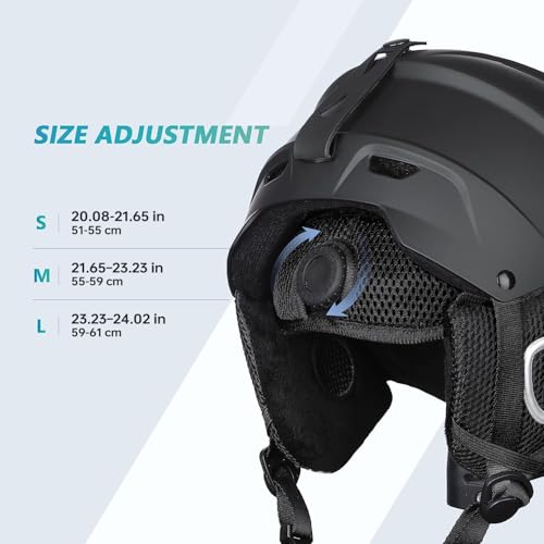 VANRORA Ski Helmet, Snowboard Helmet - Black, S - Image 3