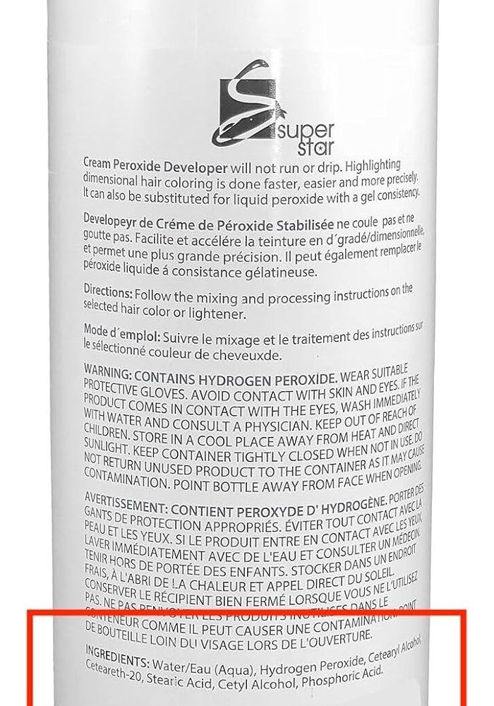 Super Star Stabilized Cream Peroxide Developer, 40 Volume, 16 fl oz - Image 2