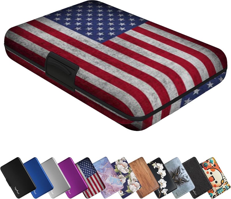TopMost Aluminum Wallet, Card Case Wallet, Metal RFID Credit Card Holder for Men & Women, 6 Cotton Slots for 12 Cards And Bills, Rfd Protective - Image 1