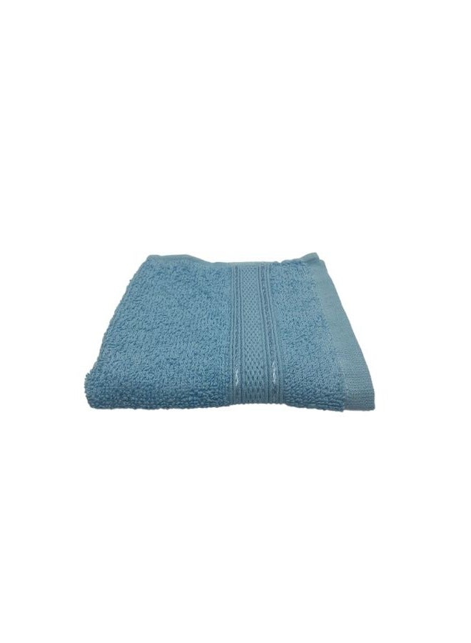 BYFT Daffodil (Light Blue) Premium Face Towel (30x30Cm-Set of 1) Cotton, Highly Absorbent and Quick dry, Hotel and Spa Quality Bath linen with Stripe Diamond Dobby-500Gsm - Image 2