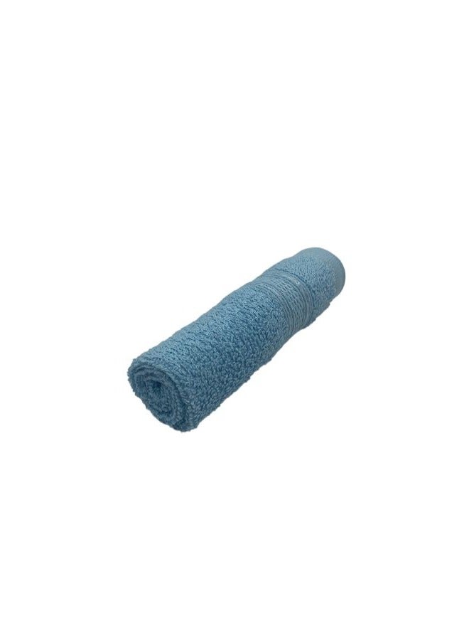 BYFT Daffodil (Light Blue) Premium Face Towel (30x30Cm-Set of 1) Cotton, Highly Absorbent and Quick dry, Hotel and Spa Quality Bath linen with Stripe Diamond Dobby-500Gsm - Image 4