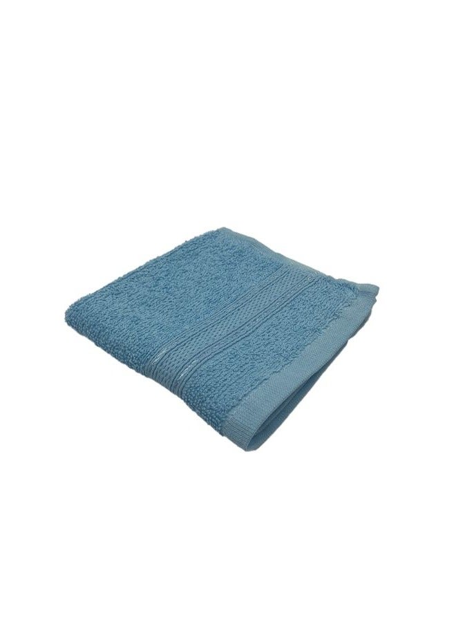 BYFT Daffodil (Light Blue) Premium Face Towel (30x30Cm-Set of 1) Cotton, Highly Absorbent and Quick dry, Hotel and Spa Quality Bath linen with Stripe Diamond Dobby-500Gsm - Image 3