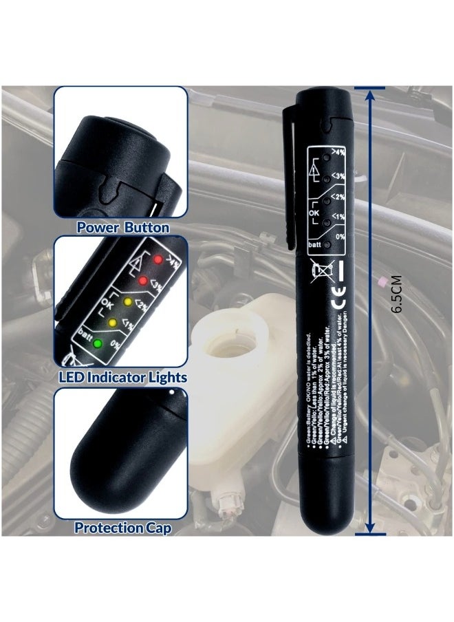ShebSheb - Brake Fluid Liquid Tester Pen with 5 LED Indicators, Calibrated For DOT3 DOT4 Brake Fluid - Image 1