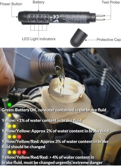 ShebSheb Brake Fluid Liquid Tester Pen with 5 LED Indicators, Calibrated For DOT3 DOT4 Brake Fluid  - Image 4