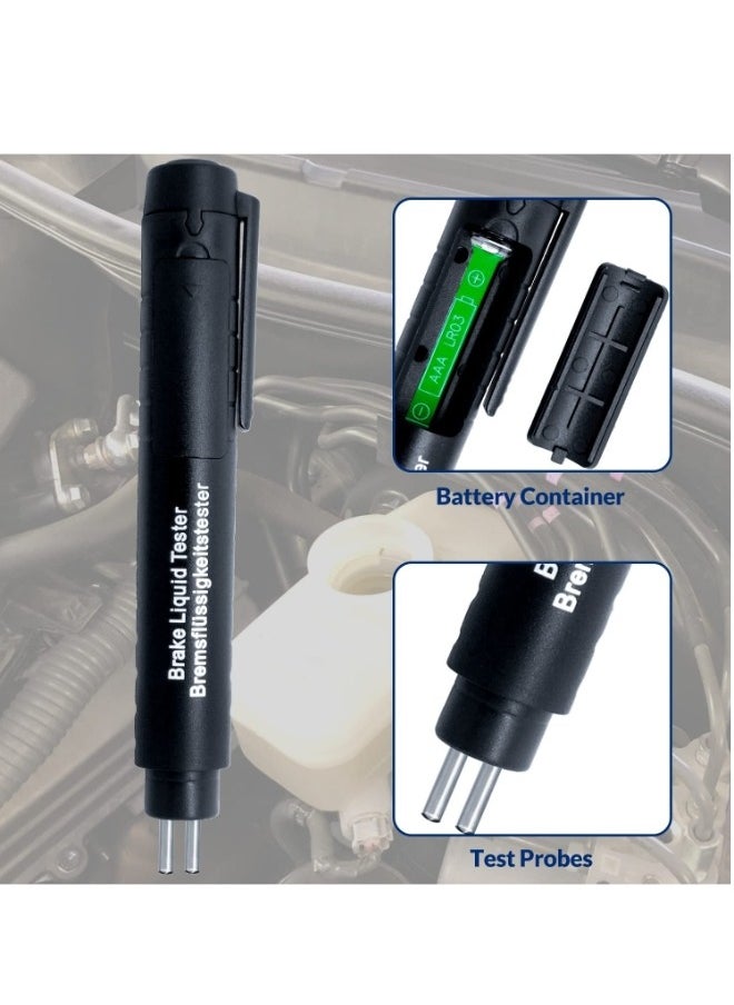 ShebSheb - Brake Fluid Liquid Tester Pen with 5 LED Indicators, Calibrated For DOT3 DOT4 Brake Fluid - Image 1