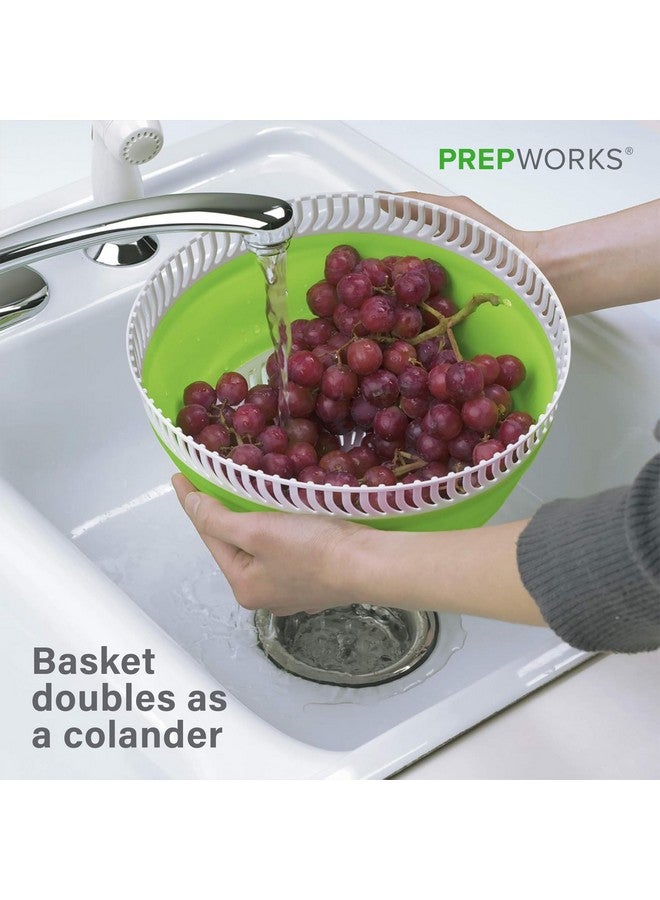 Progressive International Prepworks by Progressive 3 Quart Space Saving Folding Collapsible Drainer, & Colander for Salad Preparation and Food Washing (Green) - Image 4