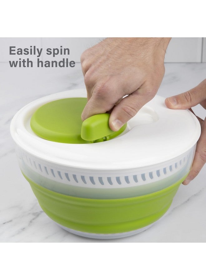 Progressive International Prepworks by Progressive 3 Quart Space Saving Folding Collapsible Drainer, & Colander for Salad Preparation and Food Washing (Green) - Image 3