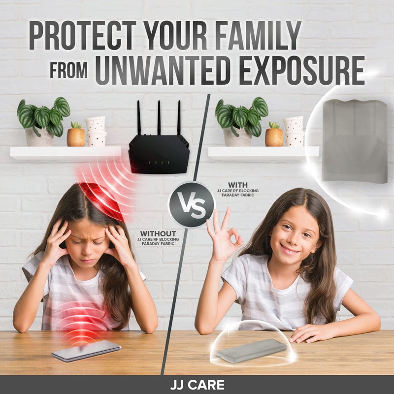 JJ CARE قماش فاراداي من JJ CARE [عبوة من 2، 44" × 39" قماش فاراداي + شريط فاراداي طويل 1" × 24" + تعليمات] - قماش عسكري الدرجة - Image 2
