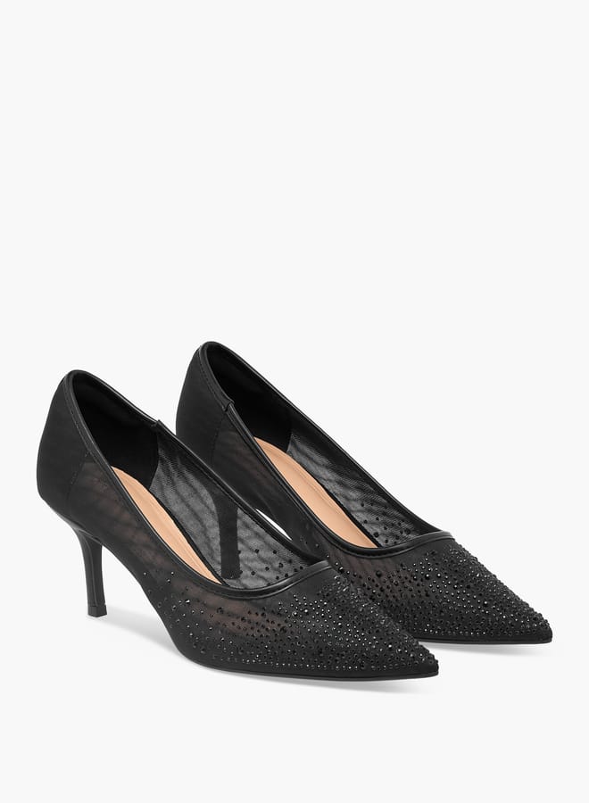 Celeste Women's Embellished Pointed Toe Pumps with Stiletto Heels - Image 1