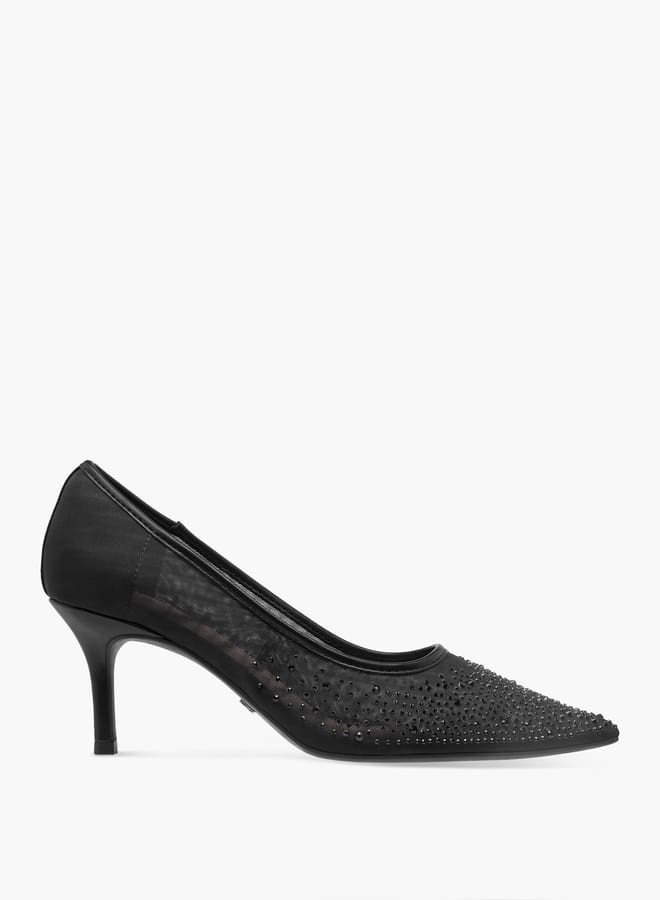 Celeste Women's Embellished Pointed Toe Pumps with Stiletto Heels - Image 3