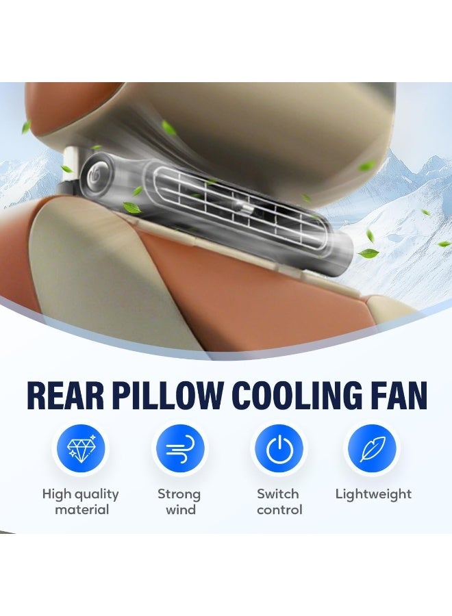 MarlaMall Car Backseat Fan,Car Seat Cooling Fan,Angle Adjustable Carseat Cooler,Portable Ventilation Fans,3000mAh Rechargeable,Clip On Air Circulator,Electric Vehicle Fans for Road Trips Camping(Black) - Image 3