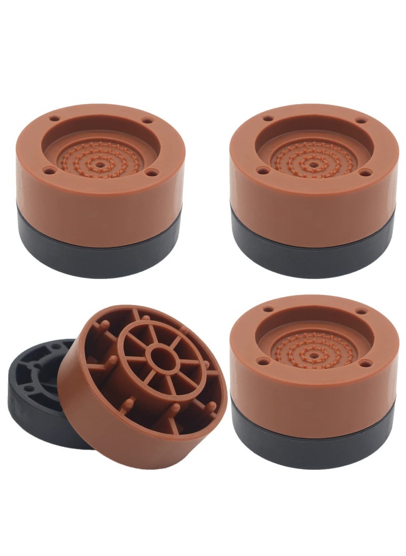 Generic Brown round bed furniture riser (set of 4) bed frame, sofa, chair, heavy duty table leg accessories Bed foot pads furniture raised table and chair pads sofa coffee table cabinet heightening pads edging  - Image 1