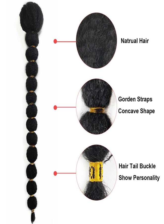 shufang Drawstring Ponytail for Black Women 22 Inch Black Kinky Afro Bubble Braided Ponytail Extension Clip on Pony Tail Hair Extension Curly Braided Afro Puff Drawstring - Image 3
