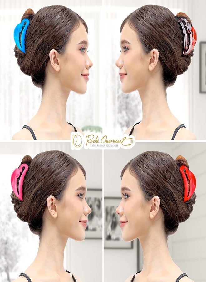 RC ROCHE ORNAMENT 6 Pcs Womens Hair Clips Claws Jaw French Barrette Clutcher Interlocking Teeth Strong Hold No Slip Grip Clasp Clamp Minimal Beauty Fashion Accessory, Large Rainbow Multicolor - Image 4