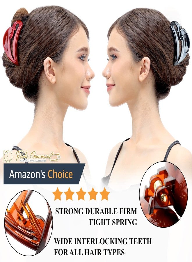RC ROCHE ORNAMENT 6 Pcs Womens Hair Clips Claws Jaw French Barrette Clutcher Interlocking Teeth Strong Hold No Slip Grip Clasp Clamp Minimal Beauty Fashion Accessory, Large Rainbow Multicolor - Image 2