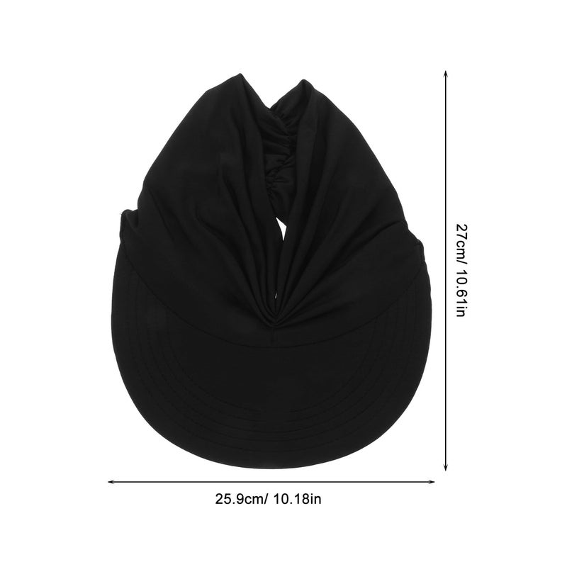Black Wide Brim Sun Visor Hat for Women UV Protection Cooling Summer Beach Outdoor - Image 3