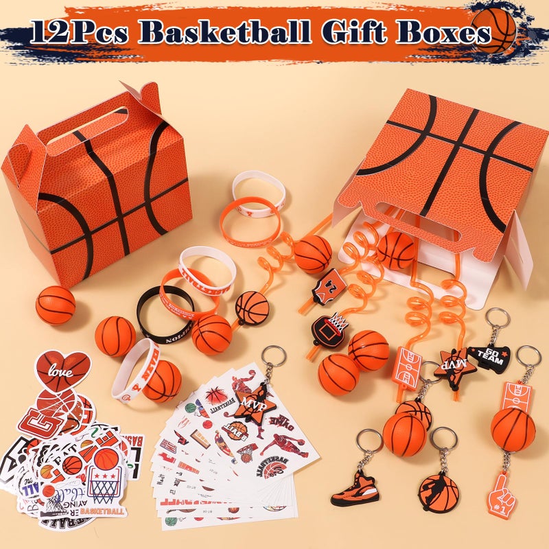Winrayk 122Pcs Basketball Party Favors Birthday Supplies, Gift Bags Straws Stress Balls Tattoo Stickers Silicone Wristbands, Gifts Toys Goodie Bag Stuffers Sports Basketball Party Supplies Decorations - Image 4