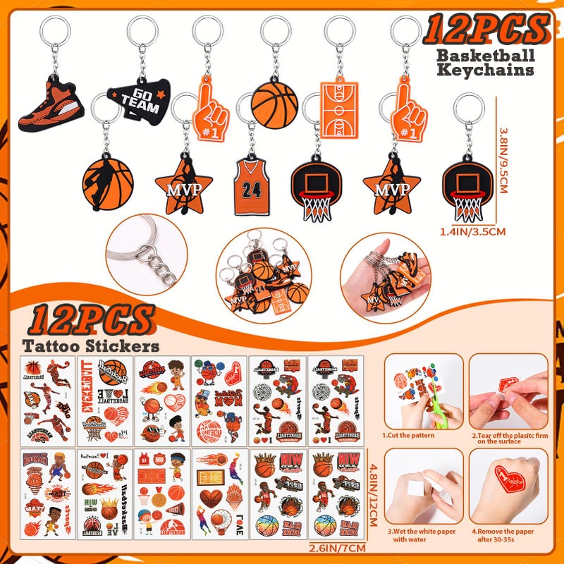 Winrayk 122Pcs Basketball Party Favors Birthday Supplies, Gift Bags Straws Stress Balls Tattoo Stickers Silicone Wristbands, Gifts Toys Goodie Bag Stuffers Sports Basketball Party Supplies Decorations - Image 5