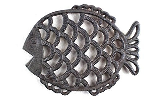 Handcrafted Nautical Decor Cast Iron Big Fish Trivet 8 Sea Decoration Coastal Living