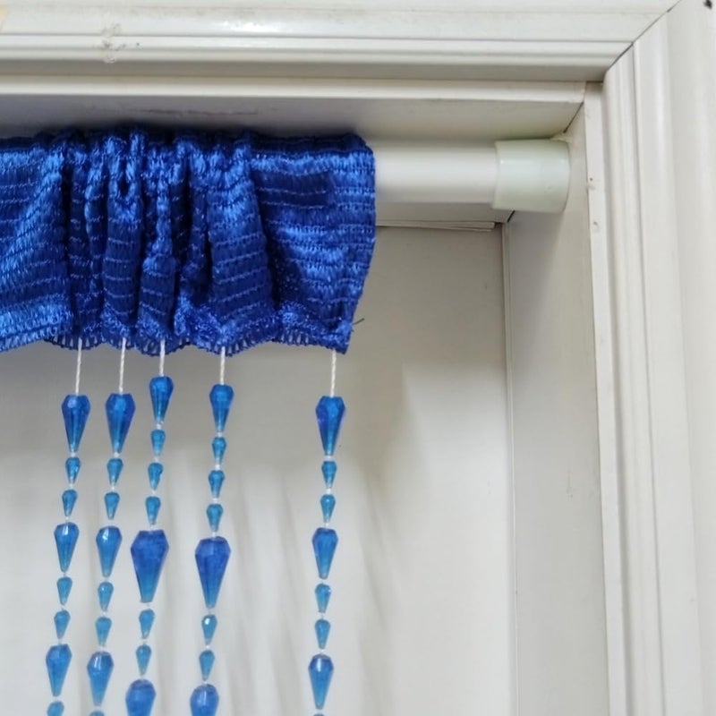 ave split Beaded Curtain Doorways Acrylic Hanging Door Beads String Curtains Tassel Room Divider Screen Decor for Doorway Window Living Room Wedding (042dark Blue, 39 inch x 78.7 inch) - Image 3