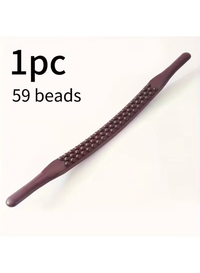 1pc Professional 59-Bead Meridian Rolling Massage Stick - Manual No Battery Needed, Plastic & Unscented for Neck, Lower Back, Abdomen - Portable Full Body Wellness Tool, Massagers for Neck And Back, Ergonomic Design, Dense Bead Design - Image 1
