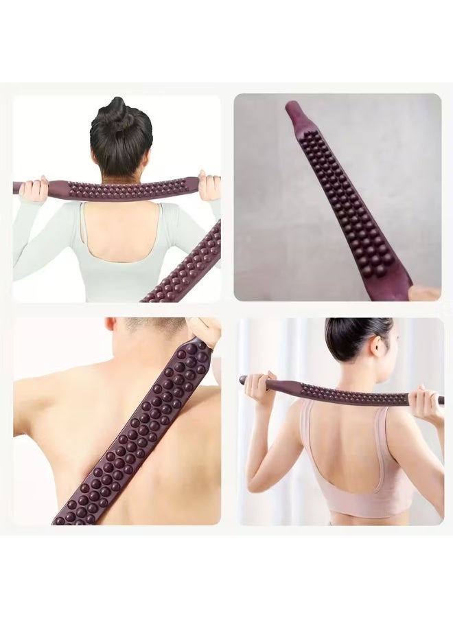 1pc Professional 59-Bead Meridian Rolling Massage Stick - Manual No Battery Needed, Plastic & Unscented for Neck, Lower Back, Abdomen - Portable Full Body Wellness Tool, Massagers for Neck And Back, Ergonomic Design, Dense Bead Design - Image 3
