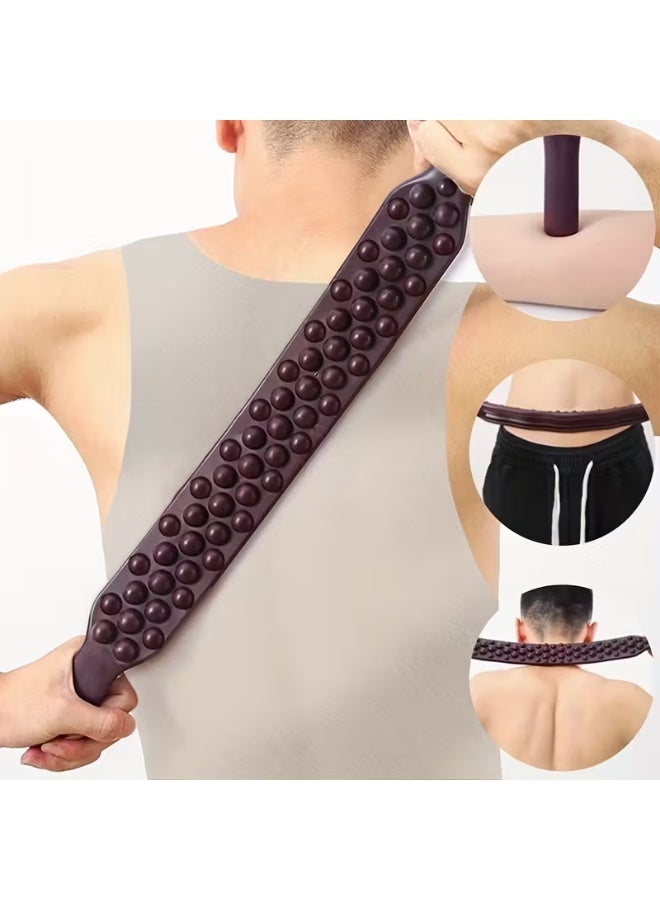 1pc Professional 59-Bead Meridian Rolling Massage Stick - Manual No Battery Needed, Plastic & Unscented for Neck, Lower Back, Abdomen - Portable Full Body Wellness Tool, Massagers for Neck And Back, Ergonomic Design, Dense Bead Design - Image 2