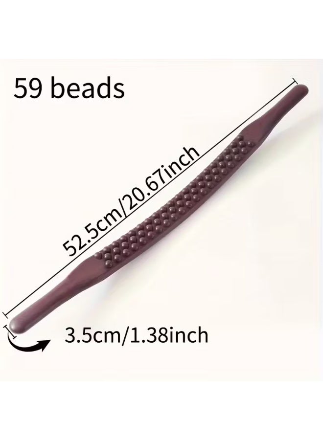 1pc Professional 59-Bead Meridian Rolling Massage Stick - Manual No Battery Needed, Plastic & Unscented for Neck, Lower Back, Abdomen - Portable Full Body Wellness Tool, Massagers for Neck And Back, Ergonomic Design, Dense Bead Design - Image 4