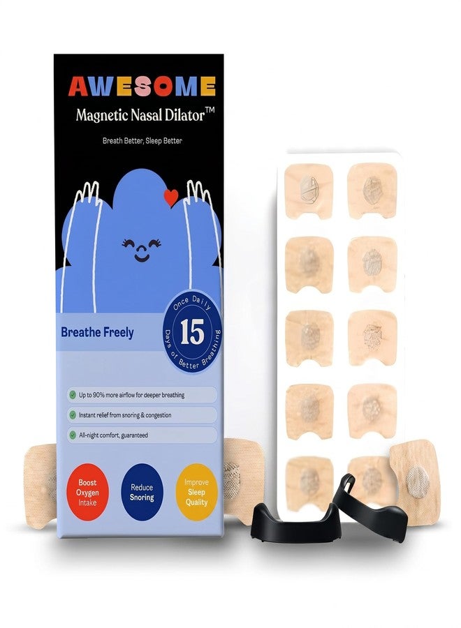 AWESOME Magnetic Nasal Dilators for Better Breathing & Nighttime Comfort – Reusable Anti Snoring Nose Clip with Adjustable Magnetic Fit, Lightweight Skin-Safe Airflow Support, 30 Days Pack - Image 1