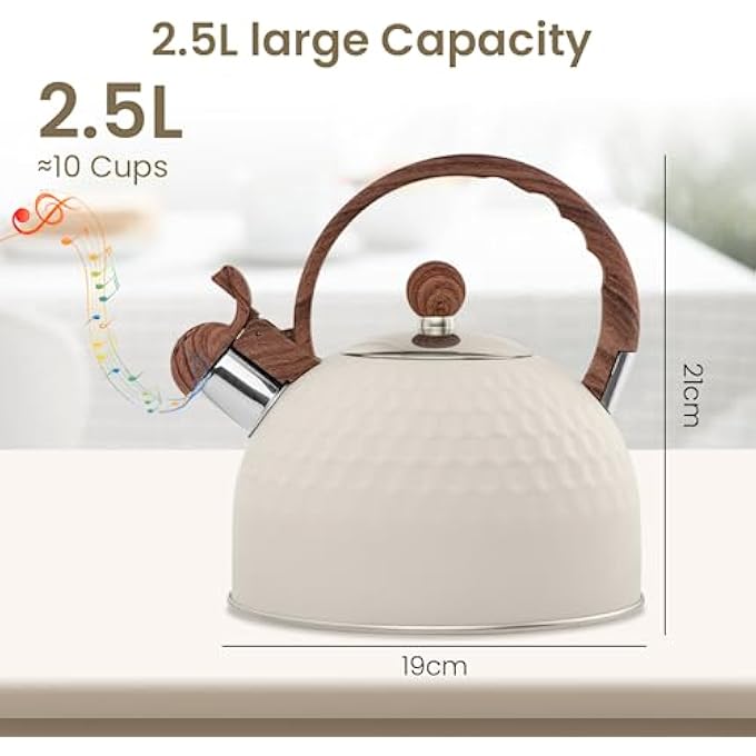 ELEPHANTBOAT 25L Whistling Tea Kettle For Stovetop Gas Induction - Image 3