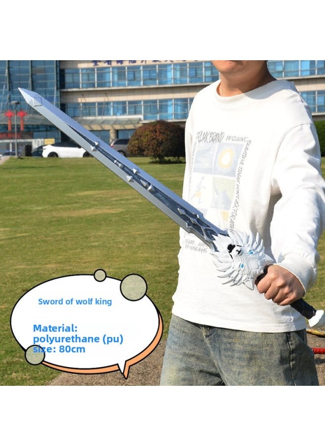 Generic - Kids Toy Sword Boy Sword Medieval Knight Sword Model PU Rubber Soft Props COS Sword Props-Specifications:[soft Rubber Material] 80cm Sword Of Wolf King - Image 1