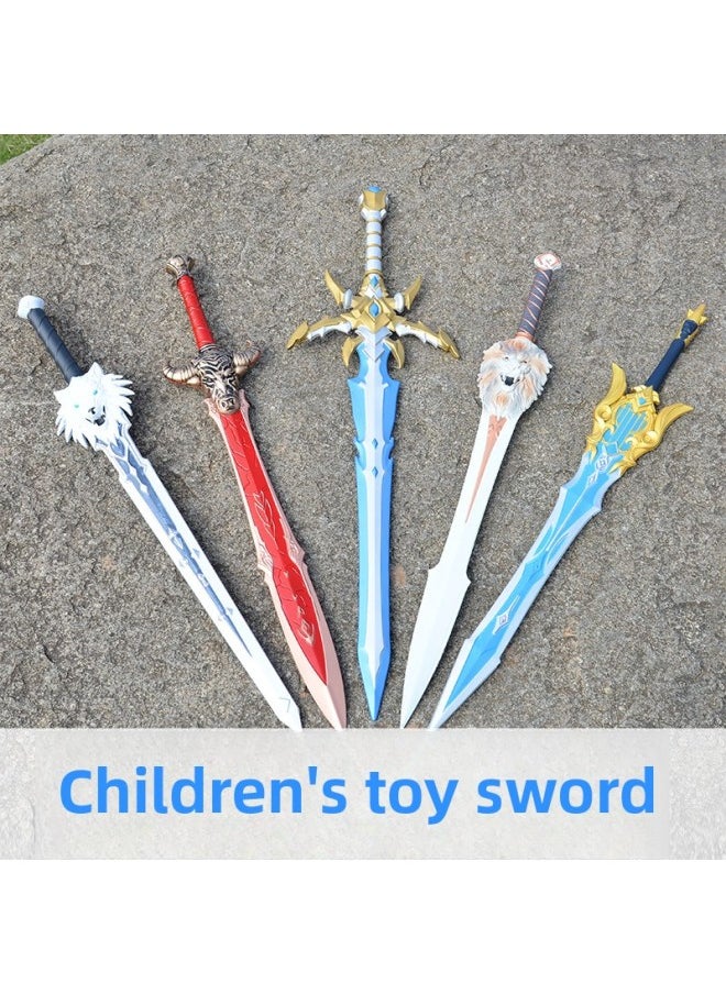 Generic - Kids Toy Sword Boy Sword Medieval Knight Sword Model PU Rubber Soft Props COS Sword Props-Specifications:[soft Rubber Material] 80cm Sword Of Wolf King - Image 1