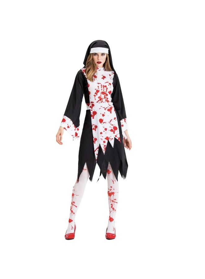 Halloween lady costume, 3-piece set, headpiece, skirt, socks, Halloween Party Supplies - Image 2