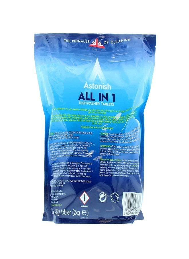 GROB Astonish All in 1 Dishwasher Tablets |Pack of 100| Suitable for hard water areas | Remove the toughest stains including tea, coffee and dried food | Vegan, Cruelty-free product - Smart Living Product - Image 2