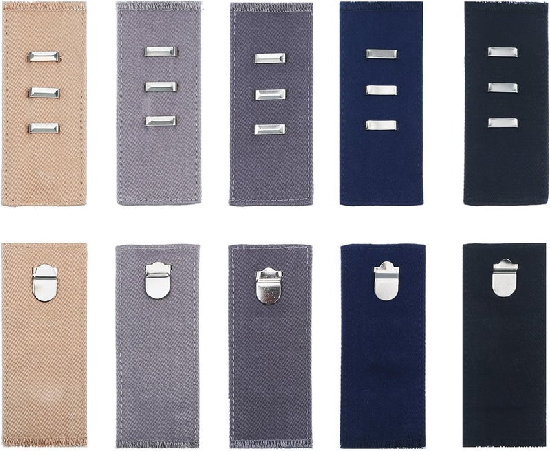 TOODOO TOODOO 10 Pieces Pants Waist Extenders with Metal Hook for Pants Jeans Trousers and Skirt for Pregnancy Maternity Women Men Jeans Favors  - Image 1