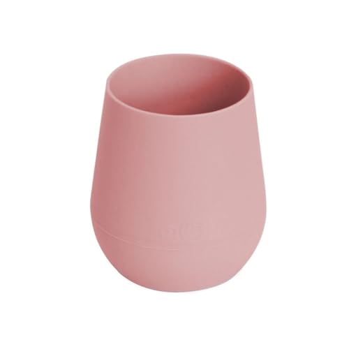 ezpz Tiny Cup - 100% Silicone Drinking Training Open Cup for Baby/Infants - Designed by a Pediatric Feeding Specialist - Soft Non-Slip Grip - Weighted Base & Tactile Bumps - 59 ml, 4 Months+ (Pewter) - Image 4