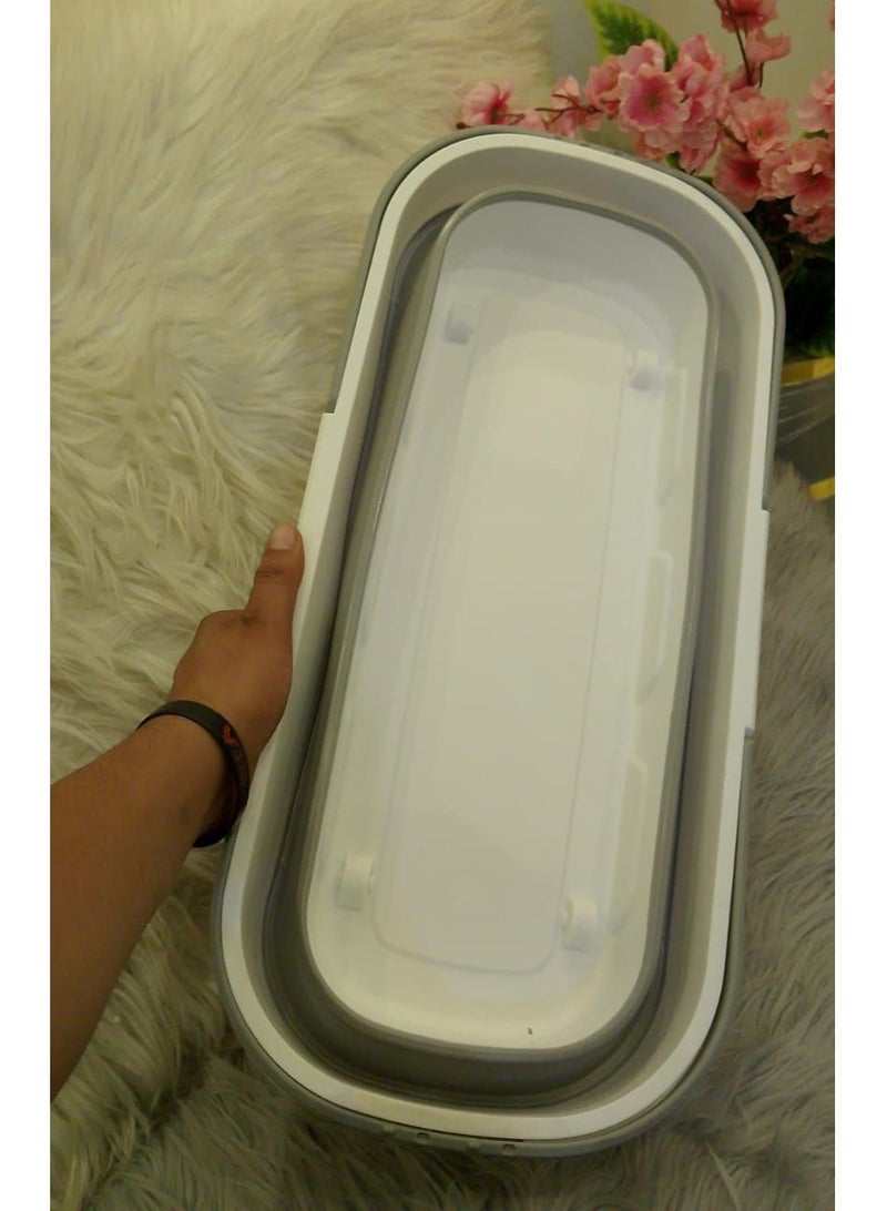 Large 12-Liter Collapsible Laundry Basket with Wheels for Home, Camping, and RV Cleaning, Practical Rectangular Multi-Purpose Space Saving Basket, Multicolor - Image 3