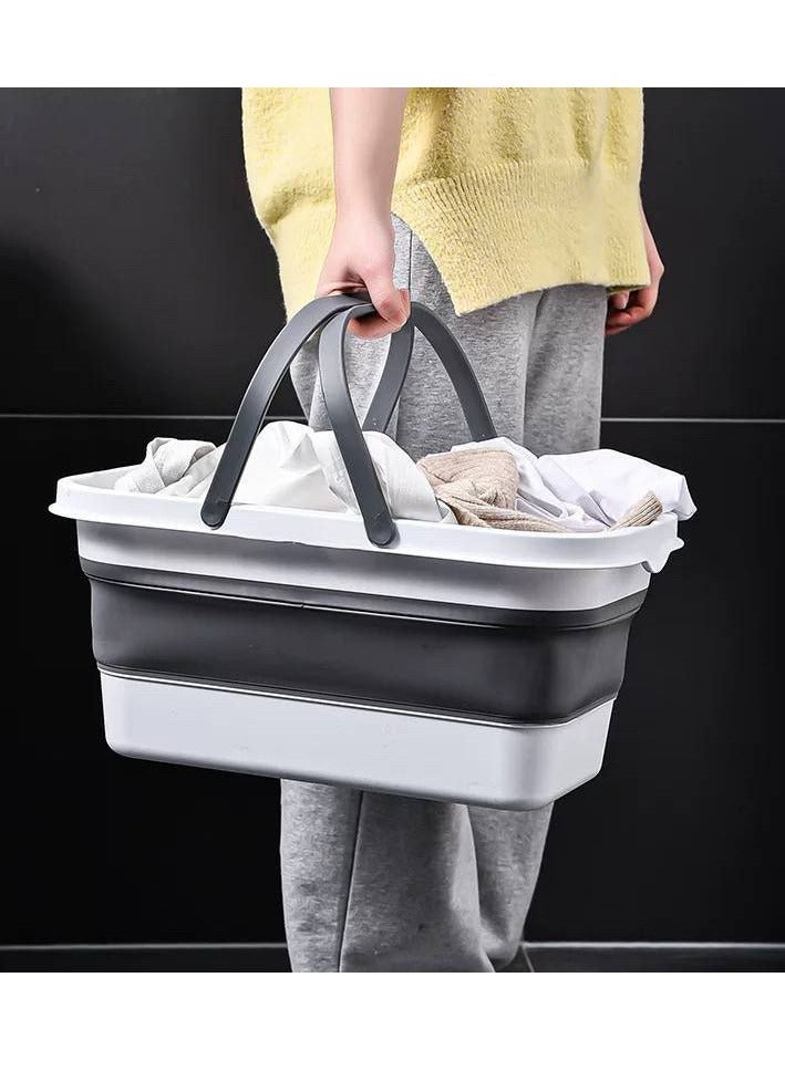 Large 12-Liter Collapsible Laundry Basket with Wheels for Home, Camping, and RV Cleaning, Practical Rectangular Multi-Purpose Space Saving Basket, Multicolor - Image 4