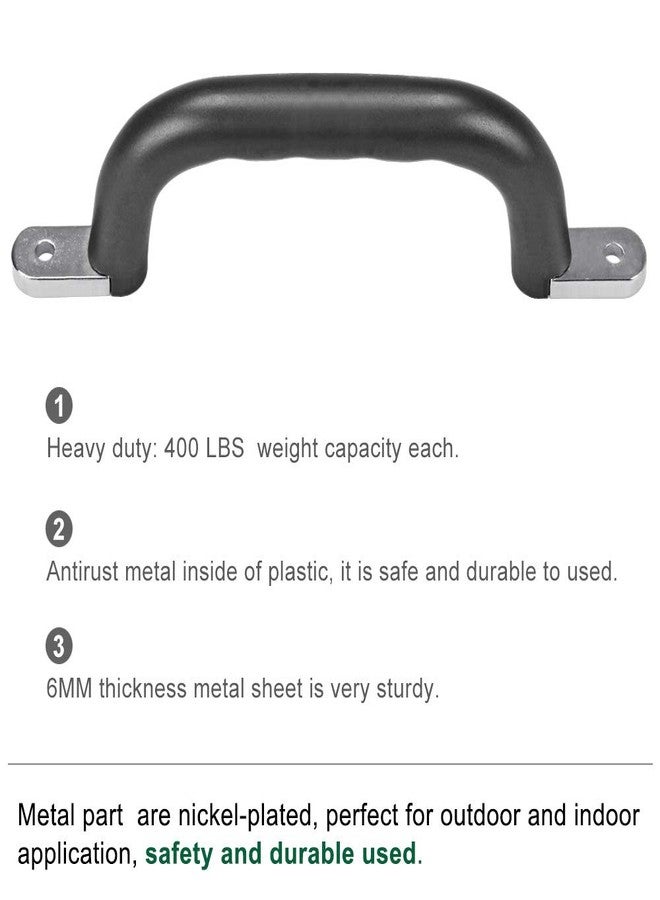 Dolibest Set of 2 Non-Slip Solid Playground Safety Handles, Swing Set Kids Safety Hand Grips for Playset, Climbing Frame, Play House, Indoor Monkey Bars & Treehouse Accessories, Black, 10" - Image 3