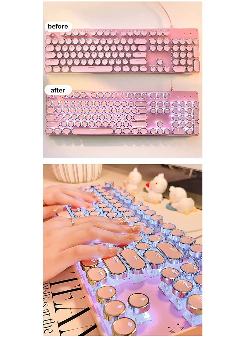 GT-Wheel - Gaming wireless Keyboard with Mouse set USB Port Retro Punk Typewriter Style - Image 1